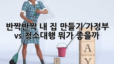 반짝반짝✨ 내 집 만들기! 가정부 vs. 청소대행, 뭐가 좋을까? 🤔